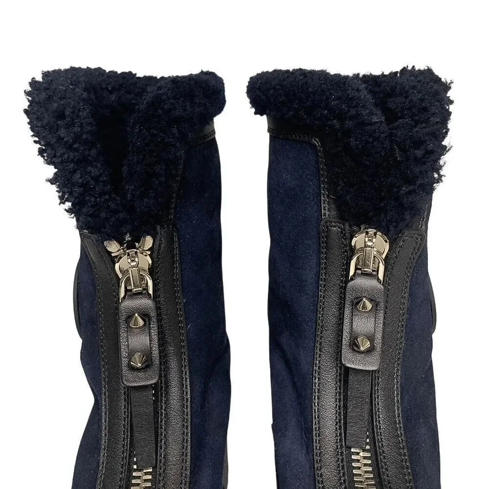 Christian Louboutin Kid Calfskin Suede Rubber Shearling Glory Duck Boot EU 37